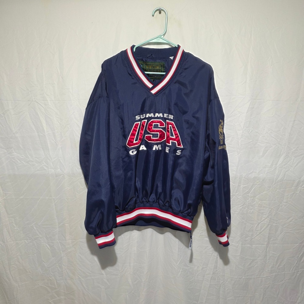 Vintage Starter 1996 Atlanta Olympics USA Summer Games Windbreaker Navy Large
